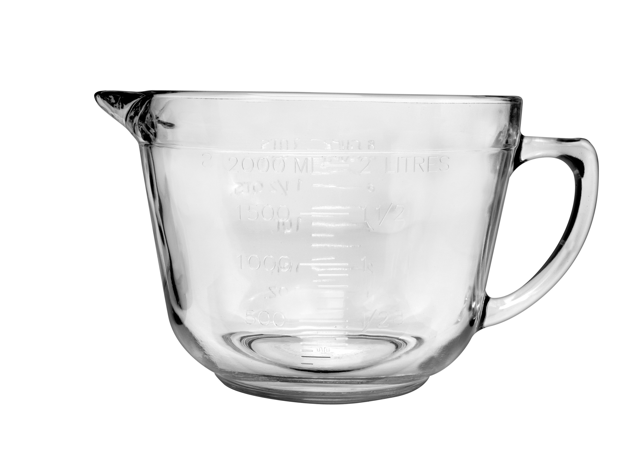 Anchor Hocking Essentials 8 Cup Clear Glass Measuring Batter Bowl