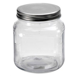 Anchor Clear Glass Cracker Jar with Brushed Aluminum Lid, 1 gal