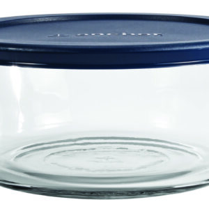 Anchor Hocking Classic Round Glass Food Storage with Navy Lid, 4