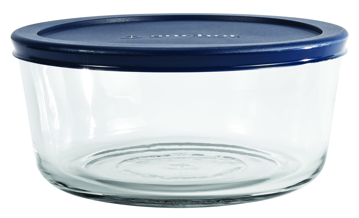 Kitchen Storage Round w/ Blue Lid 7 cup - Anchor Hocking FoodserviceAnchor  Hocking Foodservice