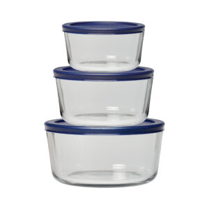 Anchor 85907L20 4 Cup Round Glass Food Storage Container w